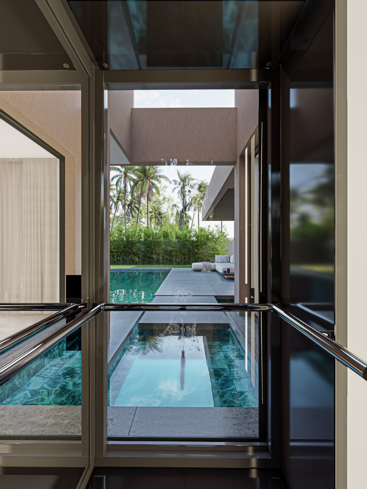 Ascenseur panoramique - vue dedans